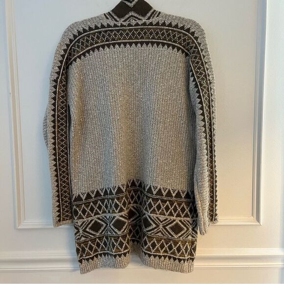 Lucky Brand Jaquard Knit Open Cardigan Neutral tan and brown, NWOT Medium - Picture 11 of 12